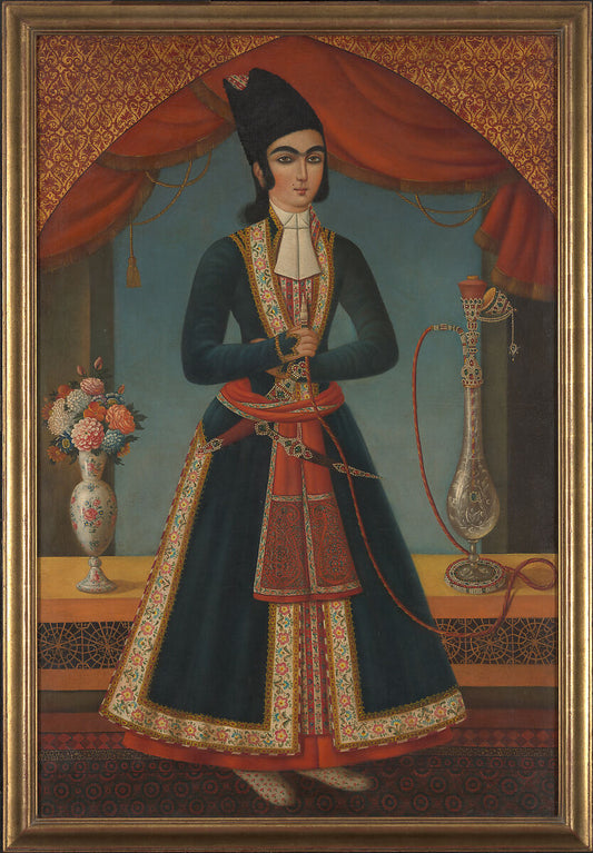 Qajar-era portrait of a young Iranian prince, painted in Iran around 1820