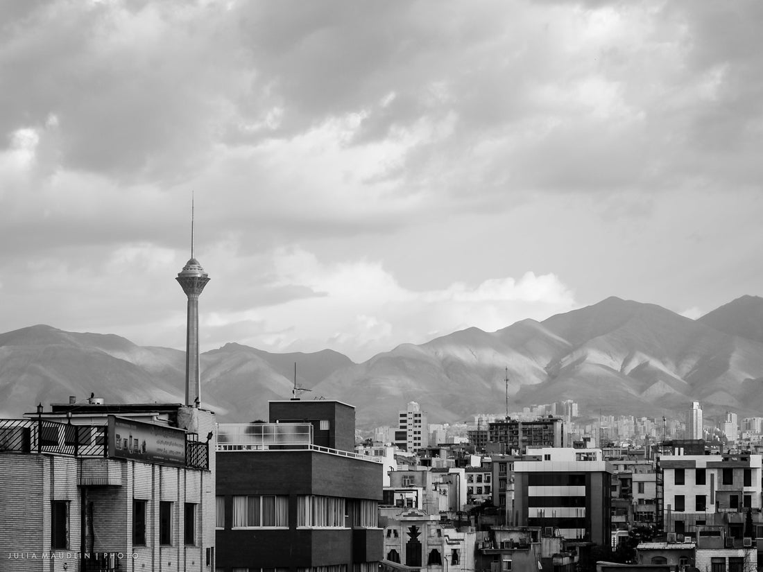 Tehran skyline beneath the Alborz Mountains in Iran