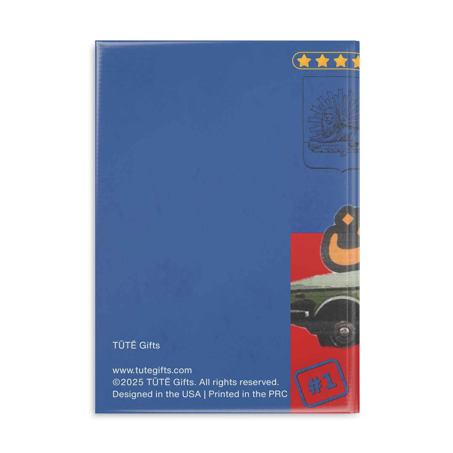 Persian Retro Car Hardcover Notebook — Puffy Cover Journal with Crown Design