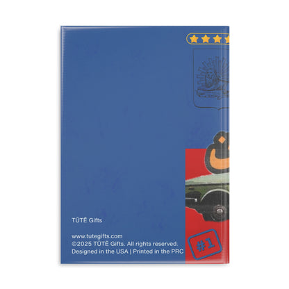 Persian Retro Car Hardcover Notebook — Puffy Cover Journal with Crown Design