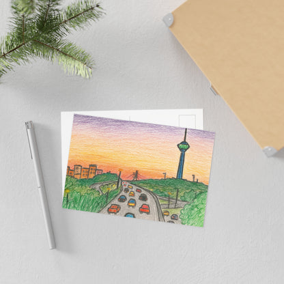 Teheran Sonnenuntergang Milad-Turm Illustration (Set aus Postkarten)