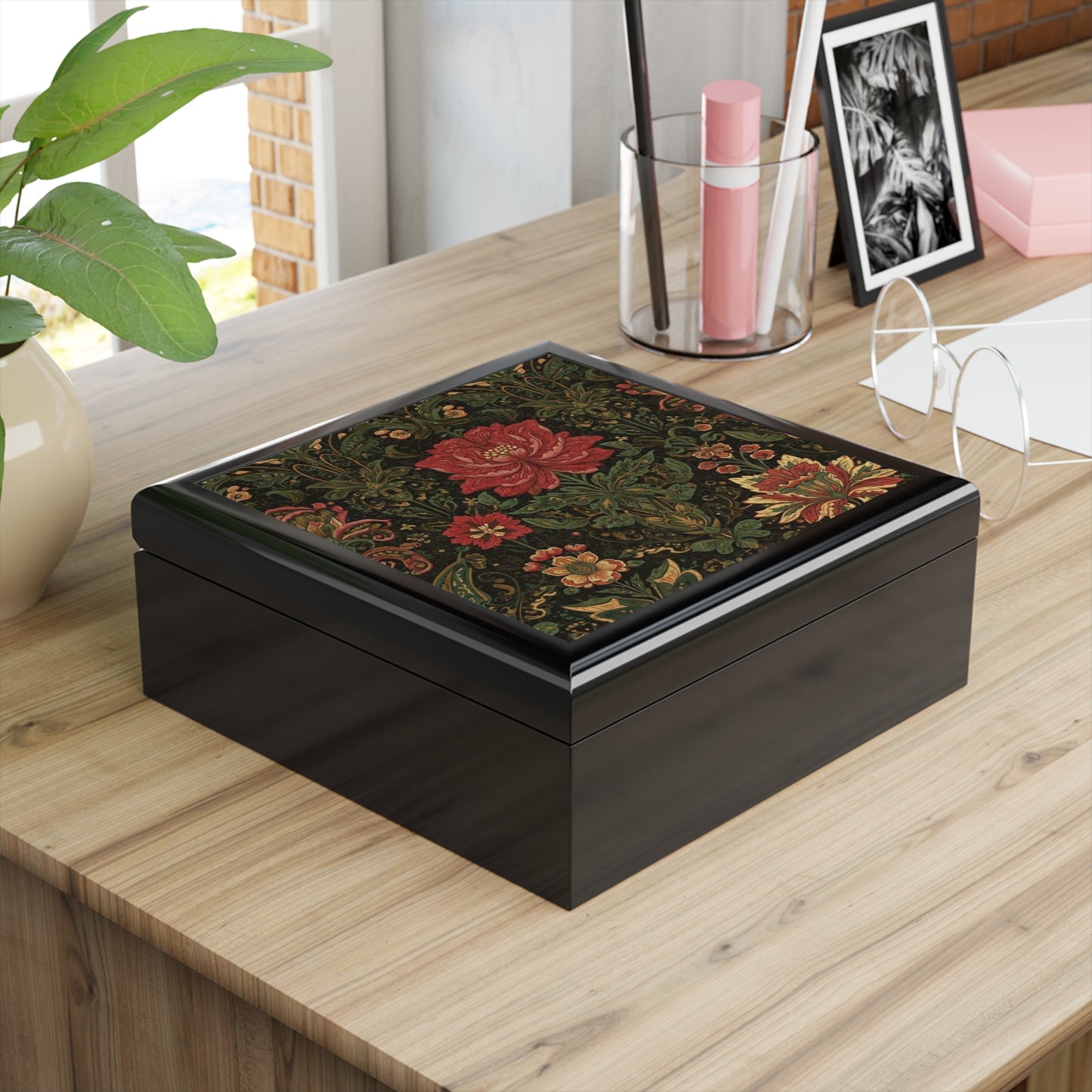 Persian Floral Tapestry Jewelry Box