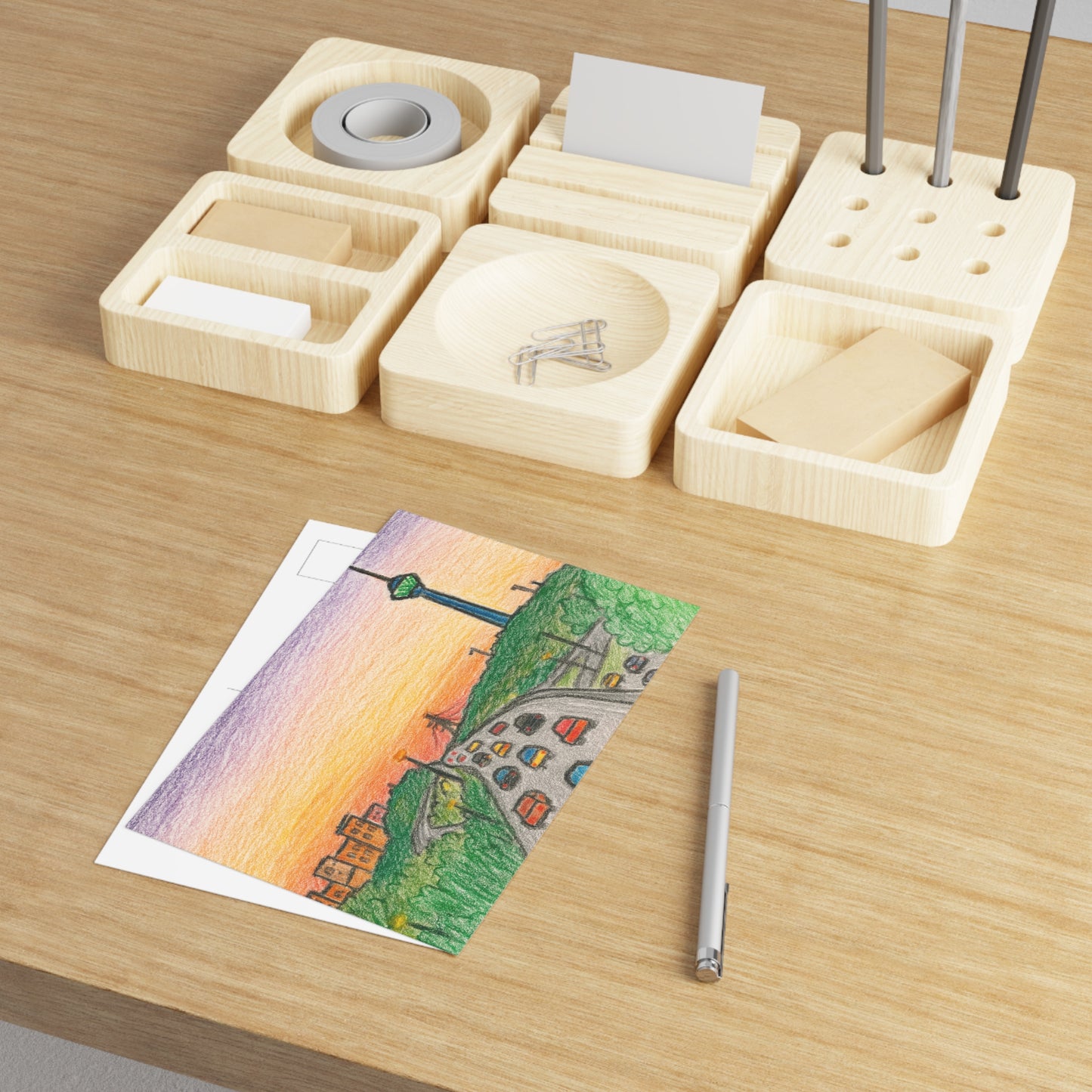 Teheran Sonnenuntergang Milad-Turm Illustration (Set aus Postkarten)