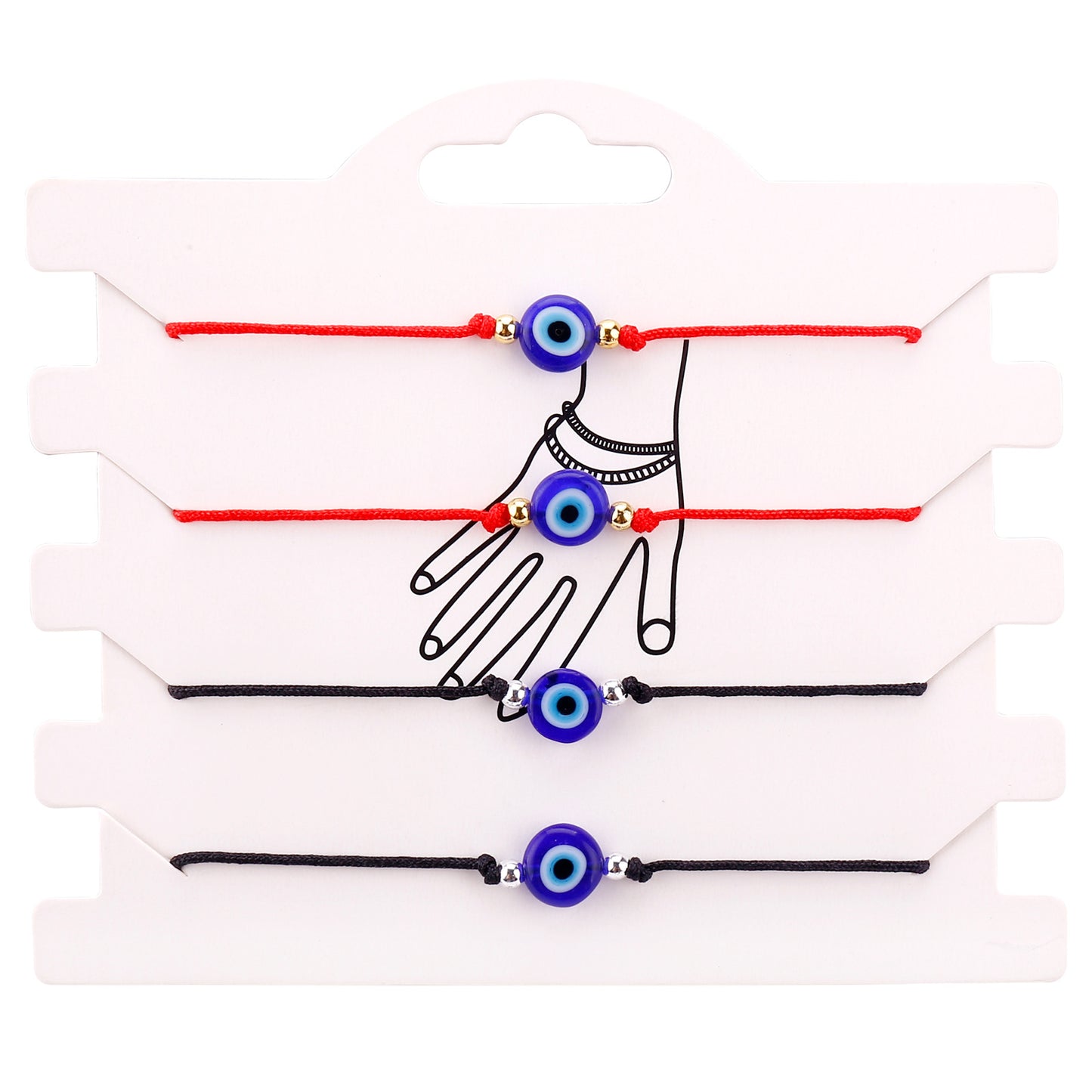 Gewebtes Armband zum Schutz vor dem Bösen Blick (Einzel-/Set-Optionen)