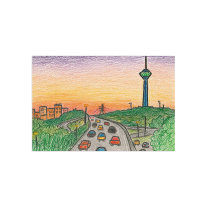 Teheran Sonnenuntergang Milad-Turm Illustration (Set aus Postkarten)