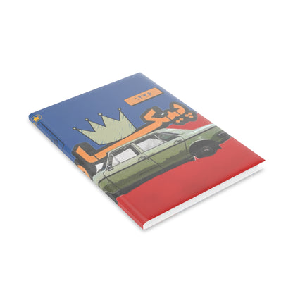 Persian Retro Car Hardcover Notebook — Puffy Cover Journal with Crown Design