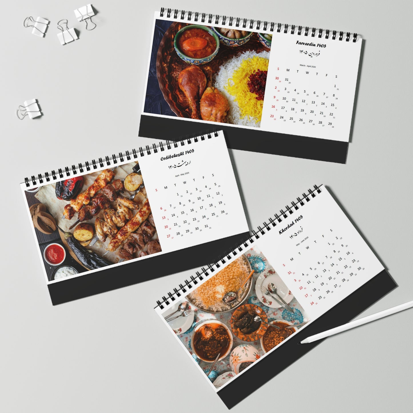 Limitierte Auflage: Persischer Hijri-Shamsi-Tischkalender 1406 (März 2027–Februar 2028) – Iranische Sehenswürdigkeiten (Versandkostenfrei) 