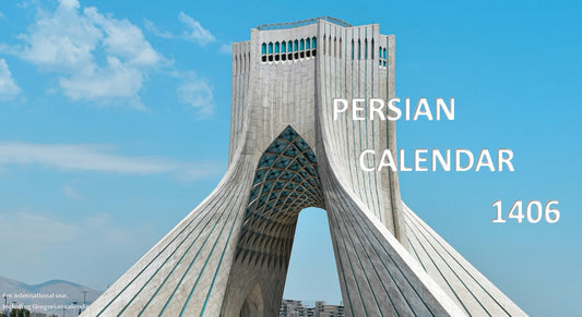 Limitierte Auflage: Persischer Hijri-Shamsi-Tischkalender 1406 (März 2027–Februar 2028) – Iranische Sehenswürdigkeiten (Versandkostenfrei) 